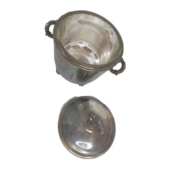 Antique Silverplate W&S Blackinton Ice Bucket w Lid 10” Footed #415 READ AS IS - Picture 2 of 9